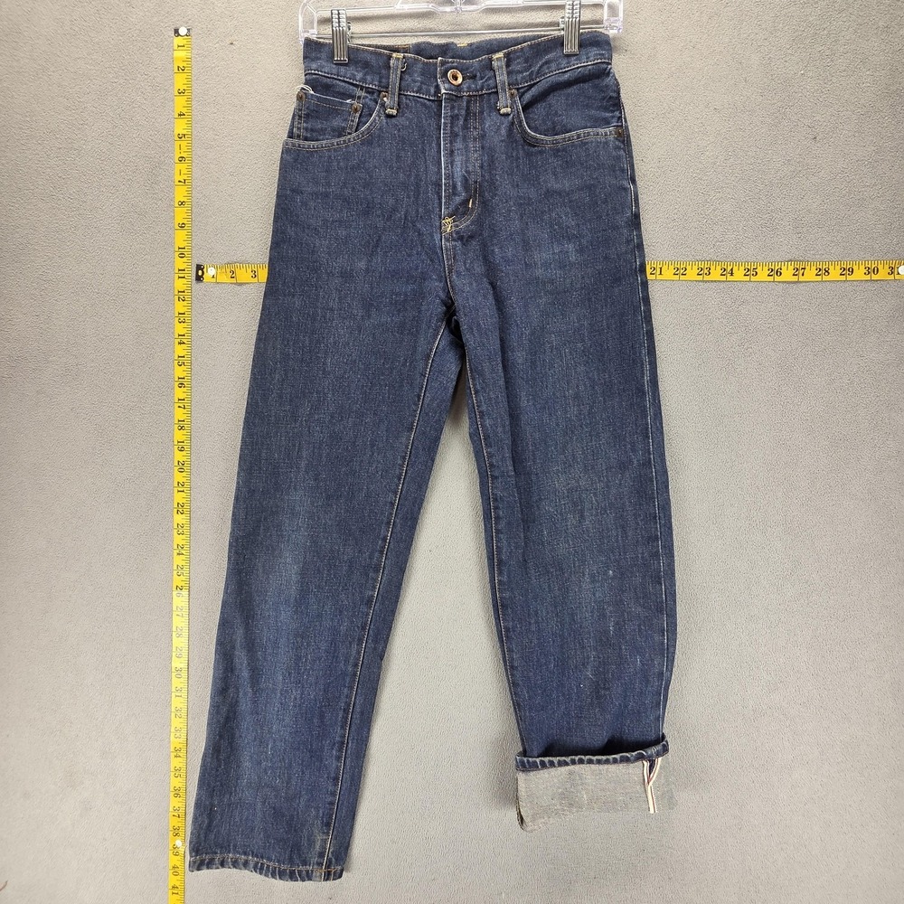 Vintage Edwin Jeans Mens Blue Selvedge 505X Straight Zip Fly Fits 25x28